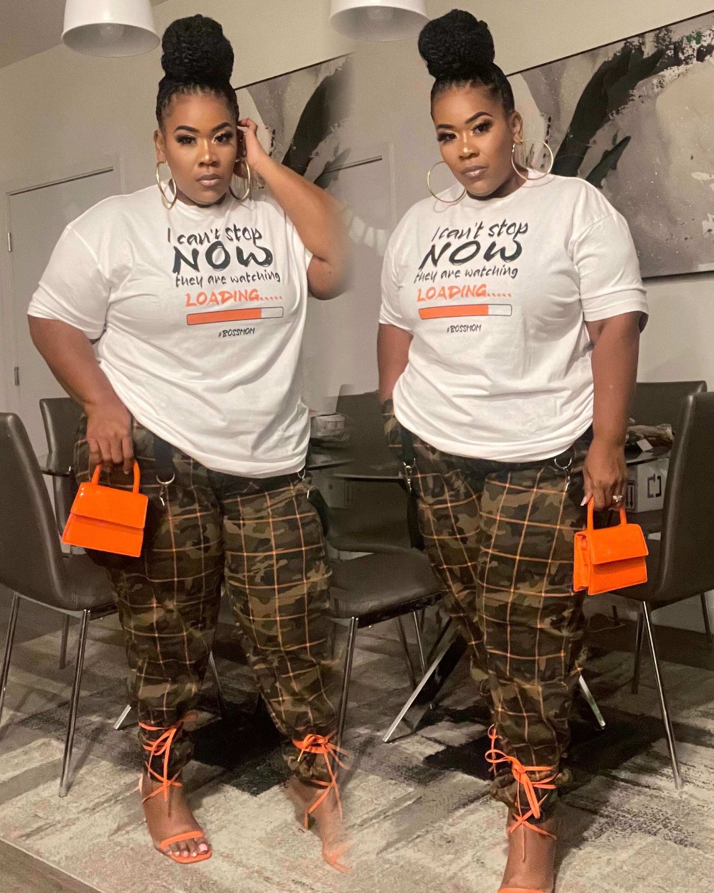 PLUS SIZE ''I CAN'T STOP NOW THEY WATCHING" GRAPHIC TEE