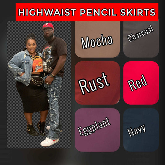 PLUS SIZE HIGHWAIST PENCIL SKIRTS.