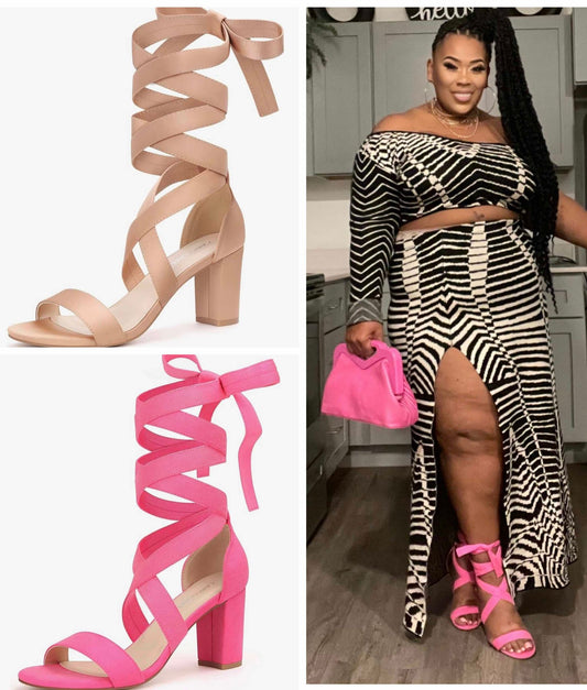 MS. TOO CUTE CHUNKY TIE UP HEEL