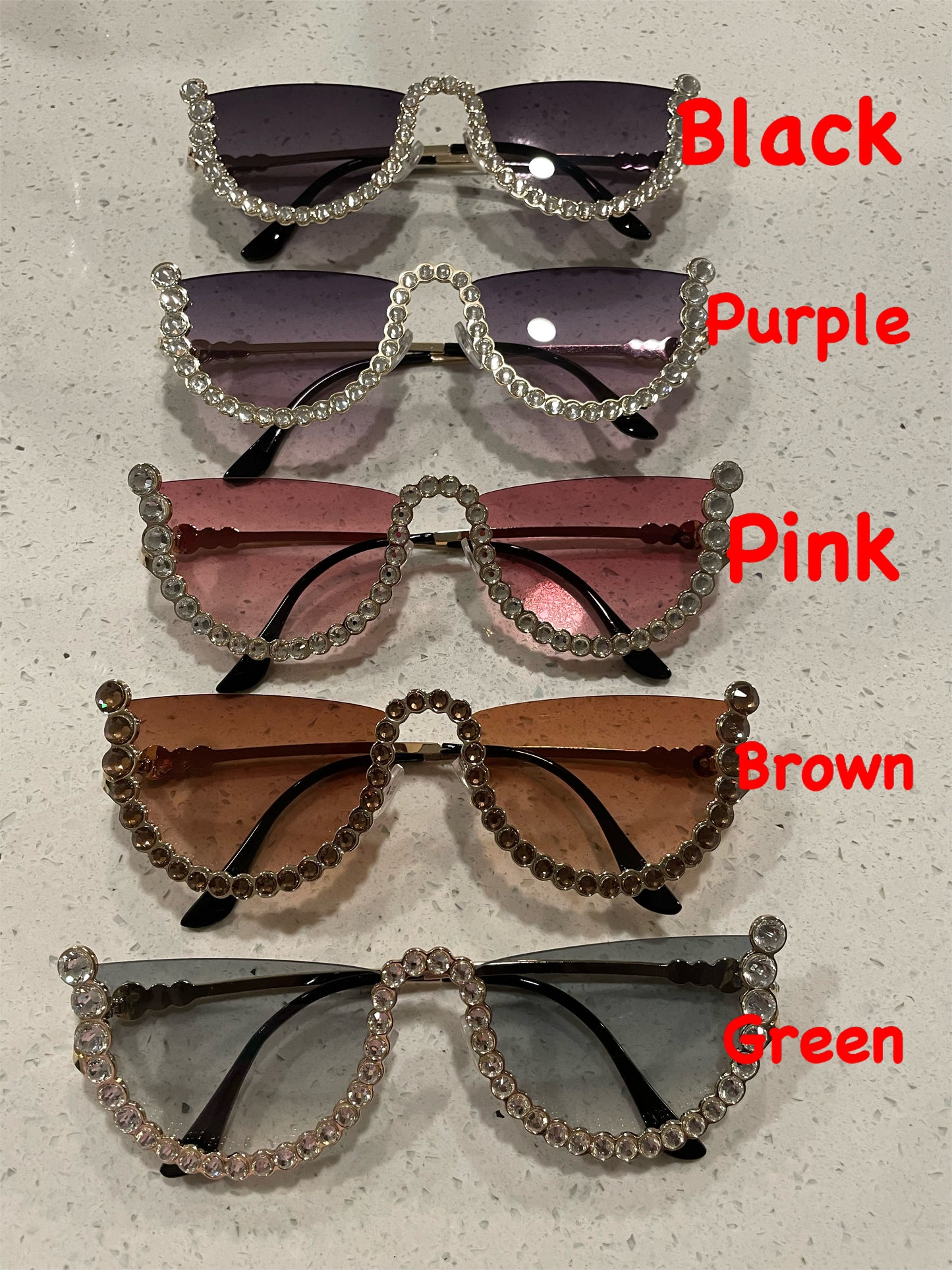 Half Jeweled Sunglasses