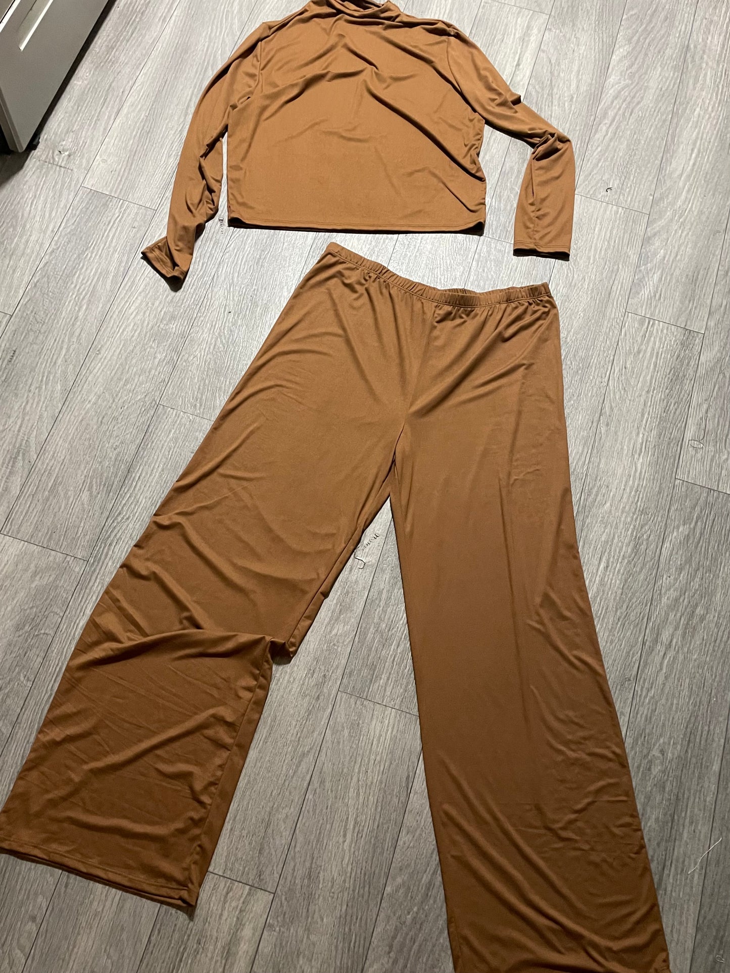 Casual Long Sleeve & Flare Pants Set