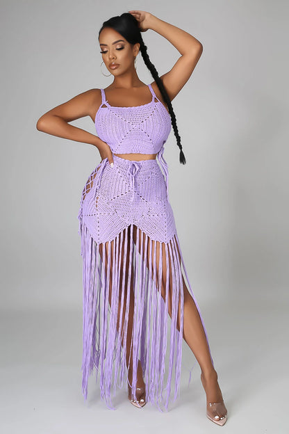 Coming In Hot Skirt Set-Lavender