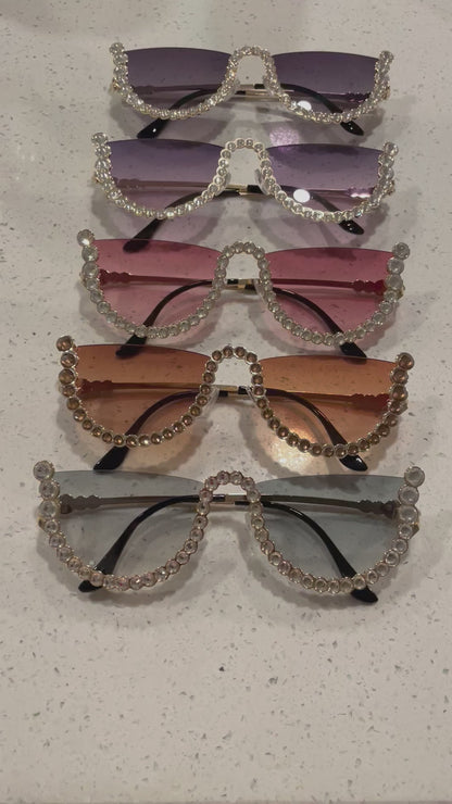 Half Jeweled Sunglasses